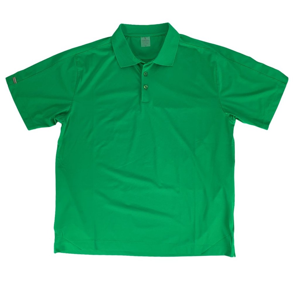 TEHAMA Large Green Polo Shirt Golf Short Sleeve